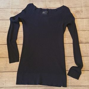 American Eagle Navy Waffle Knit Top XL